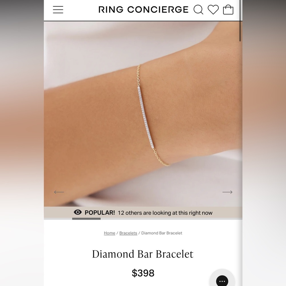 Ring Concierge Diamond Bar Bracelet 14k Gold
